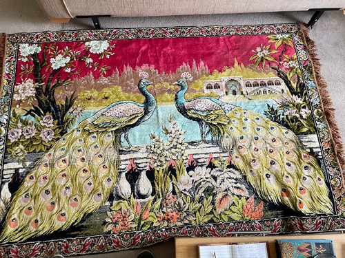 Vintage peacocks velvet - vintage,