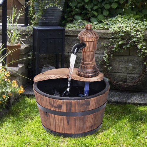 Barrel water fountain rustic - fountain,