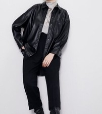 ZARA black faux leather