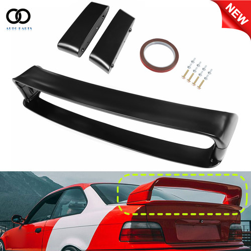 Matte black rear trunk spoiler - black,