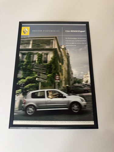 Framed original renault clio - framed,