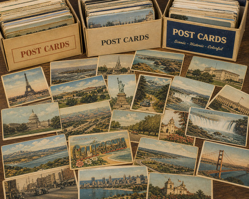 125 vintage postcards lot - postcards,