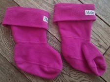Cute And Warm Pink Hatley Wellington Boot Liners Size XS Junior 7 To 8
