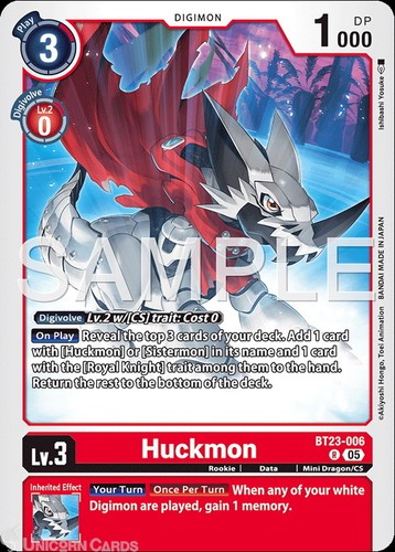Bt23 006 huckmon rare - bt23-006,