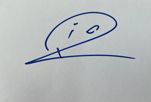Hand signed white - card, rio