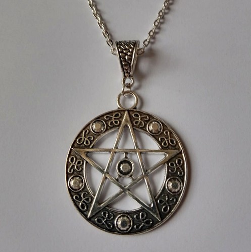 Silver large pentagram - silver,