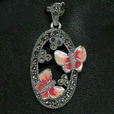Silver Pendant Marcasite Solid