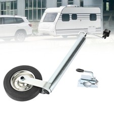 New Heavy Duty Caravan Jockey Wheel & Clamp 48MM Trailer Plastic Rim Wind Handle