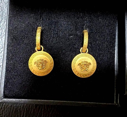 Versace gold hoop medallion - gold,