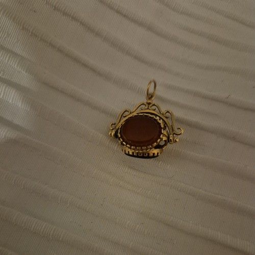9ct gold three stone swivel - 9ct,