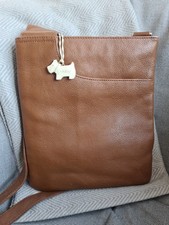 Radley Real Leather Crossbody Messenger Shoulder bag Tan Brown Medium 
