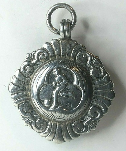 Solid silver football medall - solid,