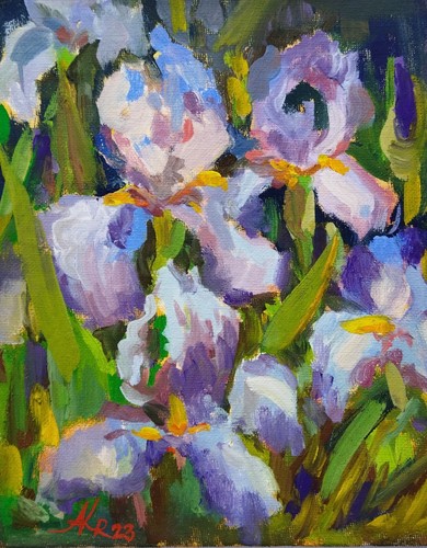 Iris flowers painting original - iris,