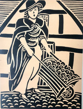 Cries of London 1941 Linocut Print Old London, Raphael Nelson