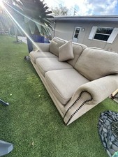 Beige Fabric Sofa Set Cottage