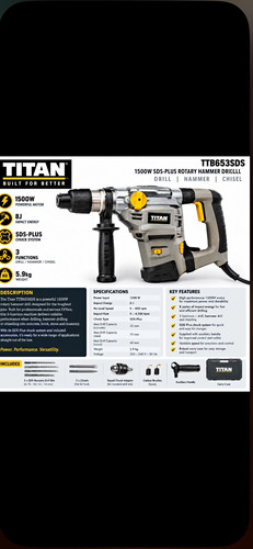 Titan ttb653sds 1500w - ttb653sds, sds-plus