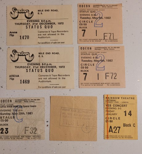 Vintage gig ticket stubs - vintage,