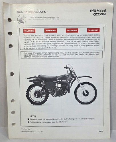 1976 genuine honda 250 m - genuine, cr