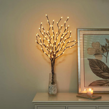 3PK Decorative Twig Lights for Vase Mains Powered Lighted Branches with 90 Warm 