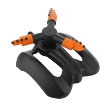 Three-prong Rotating Lawn Sprinkler, Leak-proof, 360° Adjustable, Orange