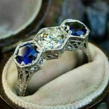 3 Ct Antique Round Cut White &
