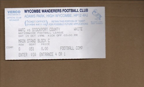 Used ticket wycombe v - -,