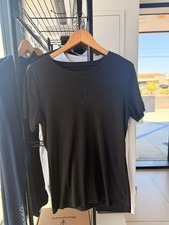 Women’s Large Maserati Short Sleeve Black T-Shirt with Trident Logo