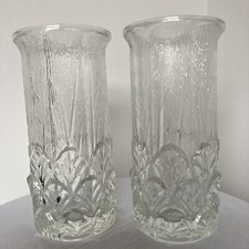 Fidenza Italian Glass Vases X 2  - Textured Glass -16 Cms High