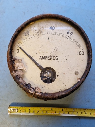 Vintage ammeter gauge - ammeter,
