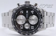 With Box: Epos 3384 43mm Automatic Chronograph Black Valjoux 7750 Watch
