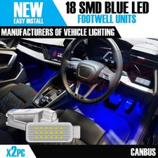 2x LED AUDI BLUE Footwell Door