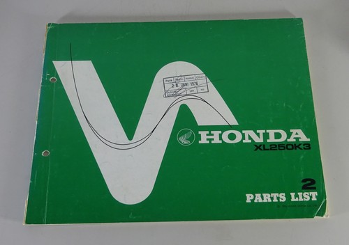 Parts list honda - xl, 250