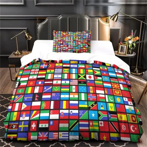 World countries flags quilt - world,