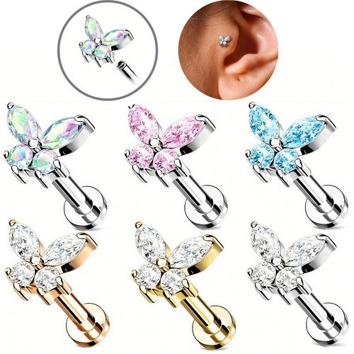 Butterfly gems stud - butterfly, tragus