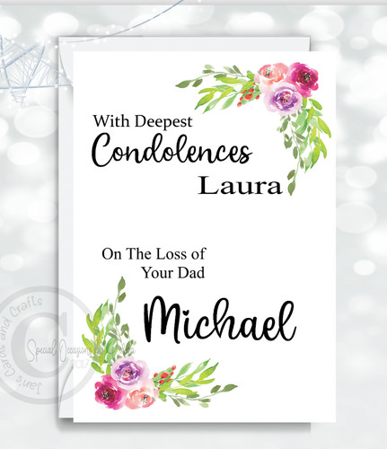 Personalised sympathy card - sympathy,