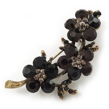 Crystal Floral Brooch (Antique