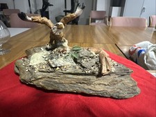 Eagle Mounted On A Slate Base , A Nice Piece & In Good Condition.