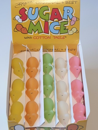 Sugar mice with - , cotton