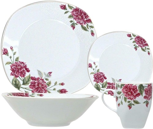 Piece dinner set floral - 16-piece,