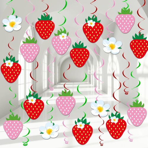 Strawberry swirl baby shower - strawberry,