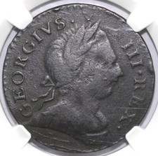 1771 1/2p "Georgivs" Machin's Mills Colonial Copper NGC VF Details Env. Damage