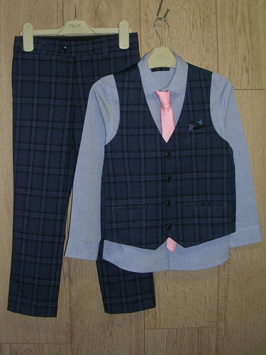 Next boys navy check - check, trousers