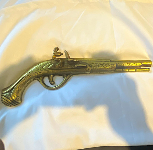 Brass flintlock pistol shaped - flintlock, pistol-shaped