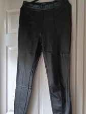 Leather look ladies black leggings small 10/12 Primark