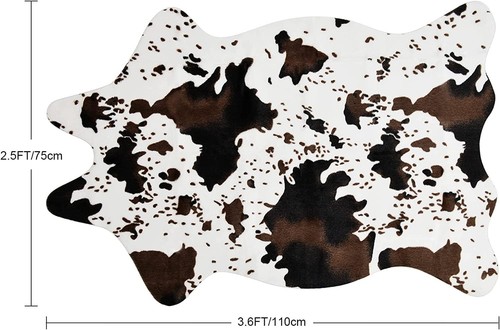 Faux cowhide cow print rug - cowhide,