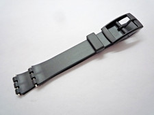 Swatch Style 12 mm Black Resin / Rubber Sports Watch Strap 12mm Lug Black Buckle