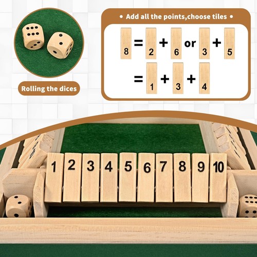Wooden dice board game shut - wooden,