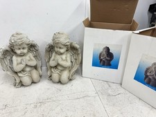 Garden Ornaments Pair Of Praying Cherubs outdoor Indoor Stone Effect