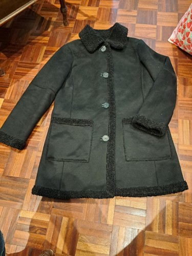 Zara size black faux suede - black,