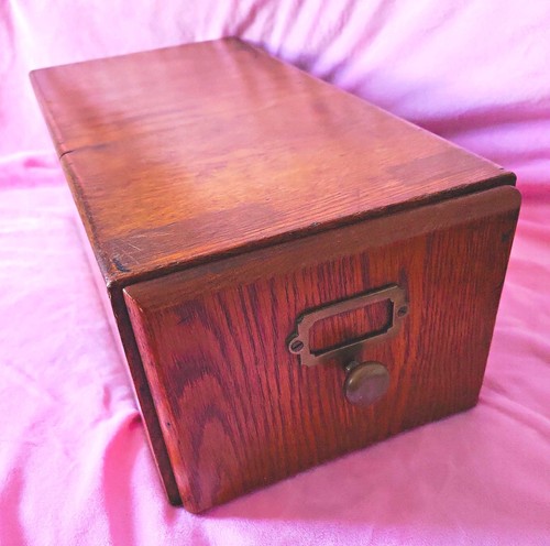 Vintage oak index card - vintage,